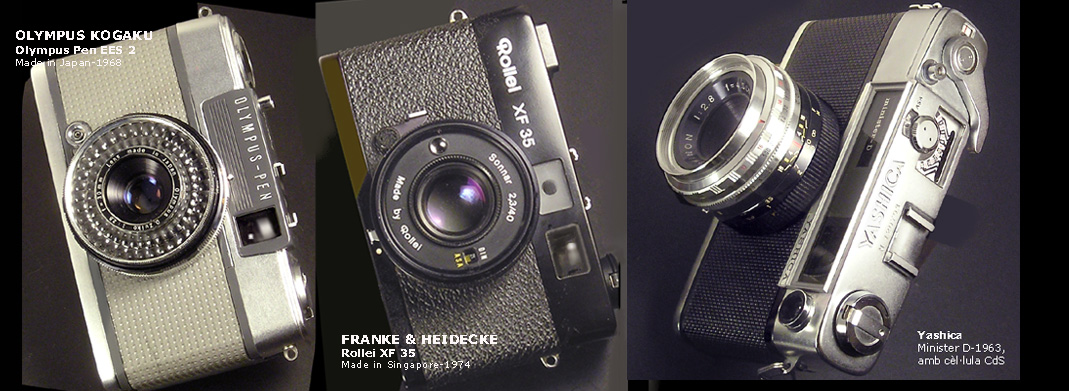 Olympus Pen EES Rollei XF 35 Minolta Minister D